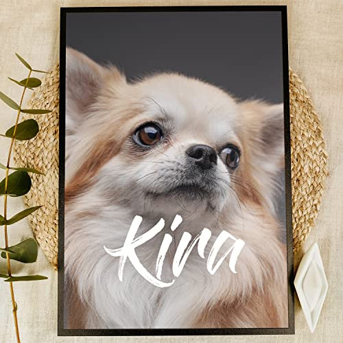 Elbeffekt Chihuahua Geschenke Holzbild - Foto Geschenk - personalisierbar zum Hinstellen/Aufhängen optional beleuchtet Chihuahua Zubehör, Hunde Geschenk, Herrchen Geschenk - personalisierte Geschenke