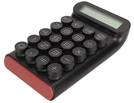 Elprico Mechanischer Schaltrechner, Taschenrechner, 10-stelliges Großes LCD-Display, Blauer Taschenrechner mit Großen Tasten für Büro, Schule, Geschäftliche Nutzung, Automatischer (Schwarz)