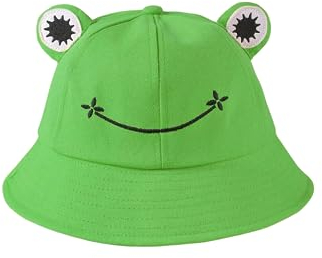 Lustiger Froschhut Fischerhut Herren Anglerhut Frosch Sonnenhut Buckethat Bucket Hut Unisex Eimerhut Faltbar Outdoor Hut Sommermütze Angel Kopfbedeckungen Mallorca Lustig Baumwolle