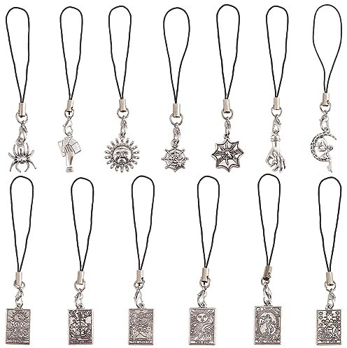 BEEFLYING 13 Stück Telefonriemen-Anhänger Dekoration Anhänger aus Legierung Kawaii für Handy-Schlüsselanhänger-Tasche