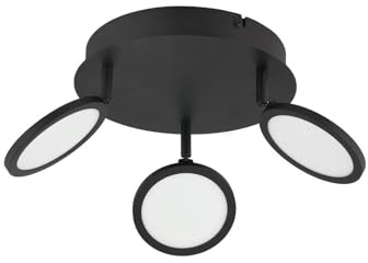 Lindby LED Deckenleuchte Manel dimmbar (Modern) in Schwarz aus Metall (3 flammig,) - Lampe Deckenlampe Wohnzimmerleuchte