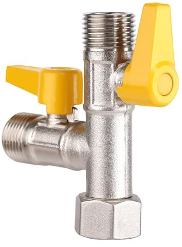 PEUTIER Remplacement de Vanne de Dérivation à 3 Voies pour Camping-Car, 1/2 NPT Hivernage de Convertisseur de Pompe RV Vanne d'eau pour Douche Cuisine Industrie