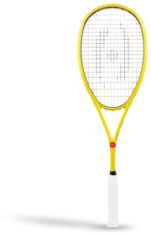 Harrow Sports Vapor 110 Squashschläger für Fortgeschrittene & Profispieler, Carbon-Graphit-Zusammensetzung für ultimative Leistung, leicht, 110 g, Gelb, Blau und Rot