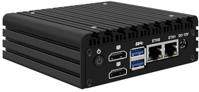 HUNSN Micro Firewall Appliance, Mini PC, VPN, Router PC, Intel N100, RJ56, AES-NI, 2 x 226-V 2.5GbE LAN, 2 x HDMI2.0, 2 x USB3.2, 4 x USB2.0, Barebone, NO RAM, NO Storage, NO System