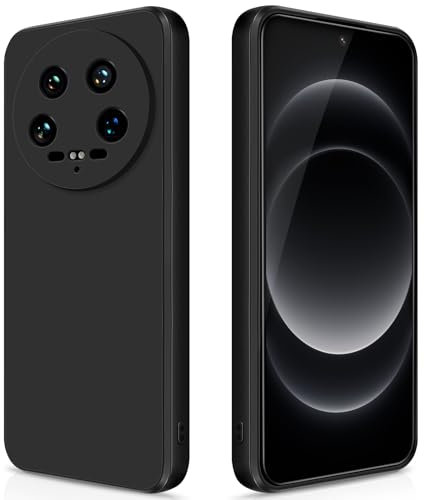 GiiYoon Case Compatible with Xiaomi 14 Ultra, Liquid Silicone Case, All-Round Protection Mobile Phone Case, Scratch-Resistant, Soft Microfibre Lining, Black