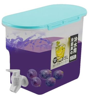 Jarra de agua para frigorífico, dispensador de agua para frigorífico, jarra grande de 3,5 l, jarra de limonada con grifo, accesorios de cocina, recipiente grande para bebidas líquidas para la cocina