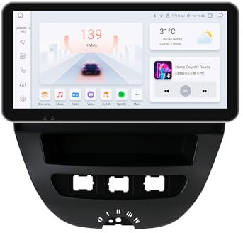 Android 13 Autoradio 10.33 Zoll Touchscreen 8-Kern Für Peugeot 107 /Toyota Aygo/Citroen C1 2005-2014 WiFi CarPlay/Android Auto Bluetooth 4G LTE RDS OPS SWC DSP