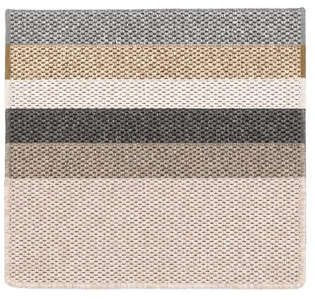 Floordirekt Stufenmatten Kalkutta | Halbrund oder Eckig | Sisaloptik | Treppenmatten | Luxeriös & strapazierfähig | Stufenteppich für Innen Natur Eckig 65 x 23,5 cm