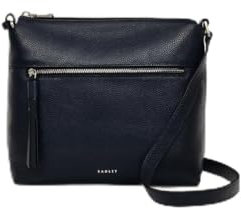 RADLEY London Fountain Mews Small Ziptop Crossbody for Women, in Ink Grained Leather with an Adjustable Strap