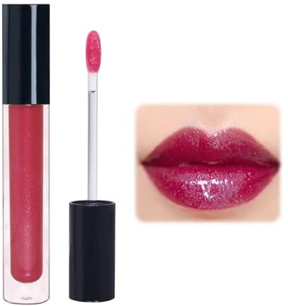 Lippenstift mit Cremiger Textur, Wasserfest, 2024 Neuer Lipgloss, Glatte Schimmertextur, Lang Anhaltender Charme, Lipgloss 24 Stunden Halt (#5, Eins)