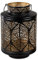 Formano Laterne Blatt Schwarz-Gold 20x30cm - Metall Kerzenhalter mit Durchbruch - Elegante Gartendeko - Wohnzimmer Beleuchtung - Geschenkidee Hochzeit