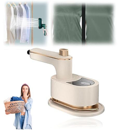 Ironizze Pro, Ironizze Pro Portable Steam Iron, Ionizze Pro Steam Iron, Ionizze Pro Steamer, Steamer Iron for Clothes Travel Mini, Foldable Handheld, Wet and Dry Use (Beige)