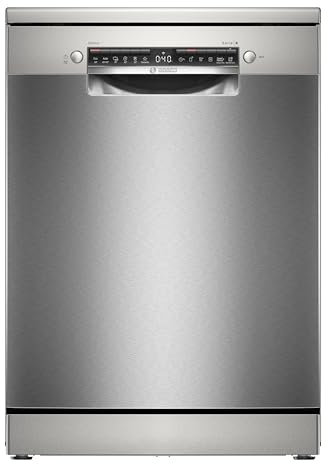 Bosch - Lavavajillas Libre Instalación, Serie 4, 60 cm. de ancho, 13 servicios, Función Extra Secado, Home Connect, Motor Eco Silence, Acero, SMS4HKI07E