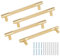 flintronic 4 Stück Möbelgriffe Versteckter, Versteckt Modernes Möbelgriffe, mit 4 Schrauben, für Schlafzimmer Küche Kleiderschrank Lochmitte 128mm, Schrankgriffe Griffe für Kleiderschrank (Gold)