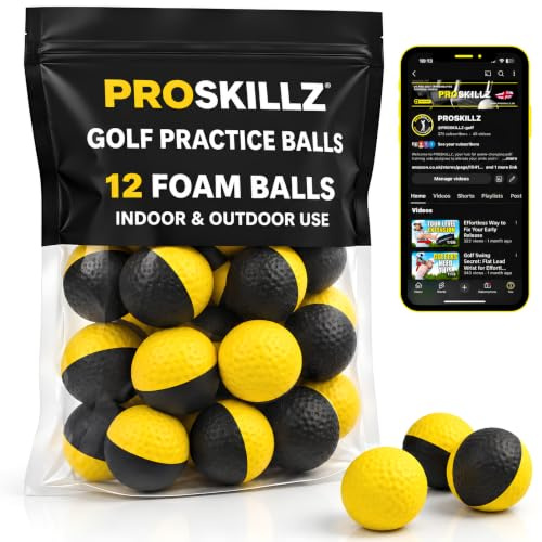 PROSKILLZ Golf Practice Foam Balls I True Spin & Feel Practice Golf Balls | Weighted Foam Balls, Ideal for Indoor or Outdoor Training — Great Golf Gift for Men & Women