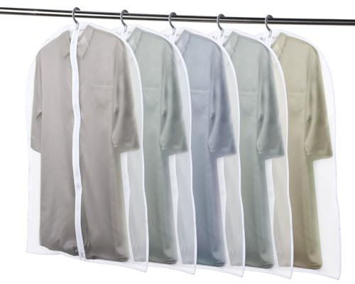 Fundas para Ropa Anti-polvo, 5 Unidades, 60 * 100 cm - Material EVA, Resistente al Agua y Desgarros | Protege Contra Polvo y Humedad | Ideal para Guardar en Armario (Trajes, Ropa, Mantas)