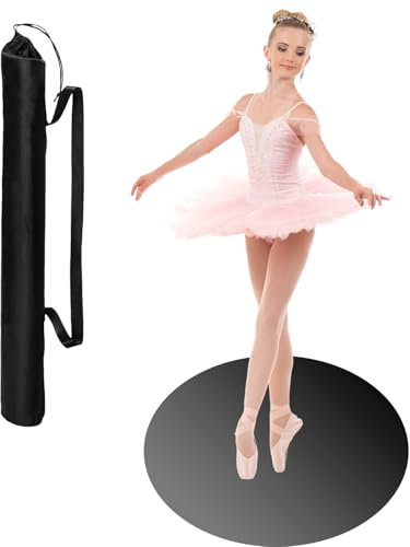 Tragbare Tanzfläche, glatter Ballettboden, Vinyl-Tanzmatte für Zuhause, Bühnenstudios, Kinder und Erwachsene, zum Üben von Ballett, Tap, Jazz und Pop (schwarz)
