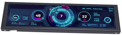 Computertemp Monitors, 8,8 Zoll 1920x480 IPS PC Sensor Panel Display, 360 -Grad -Rotation, Gestreckter Stange -Sekundärbildschirm mit PH -Schnittstelle Vom Typ C