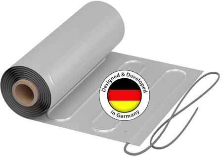 Elektrische Fußbodenheizung: Zweiader-Heizmatte mit Aluminiumfolie WARMON ALU 150 W/m² mit WiFi-Thermostat OKE-25 Touch und Glass-Abdeckrahmen, Thermostat:Ohne, Mattengröße:4
