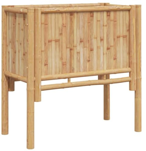 vidaXL Hochbeet Braun 70 x 35 x 70 cm Bambus | Rustikales Flair mit glatter Bambusoberfläche, Ideal für drinnen und draußen, Coole Intarsien als Akzent