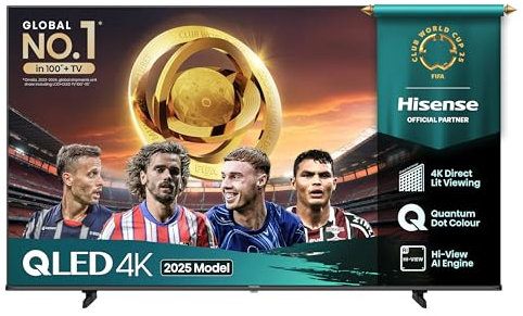 Hisense 75E7QTUK QLED Smart AI TV with Freely (2025 Model)