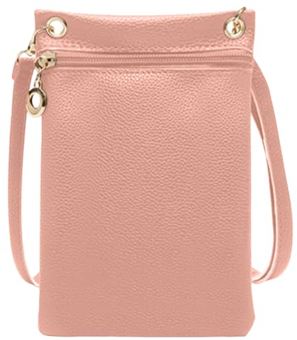 Risipu Phone Bags for Women Crossbody, PU Leather Small Mobile Phone Bag with Adjustable Strap, Lightweight Splashproof Purse for Travel Shopping Daily, Gift for Ladies and Girls (Black)