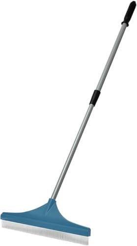 FAHAAM Telescopic Artificial Grass Rake, Astro Turf take with Telescopic Handle & Soft Nylon Brush, Carpet rake, Artificial Lawn Brush, Adjustable Garden Tools, Fake Rake for Leaves/Soil/Pet Hair.