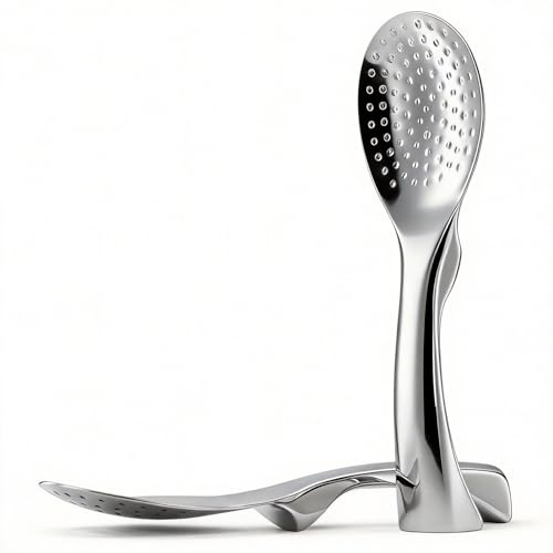 18/8 Stainless Steel Rice Paddle, Non-Stick Rice Spoon, Mirror Finish | Stand-Up Design, Serving Spoon for Kitchen- 7.9-inch Long