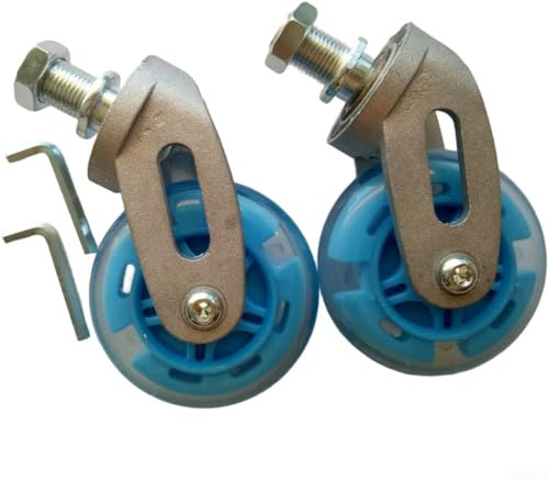 Waveboard-Rad-Set, 2 Stück, mit Halterungen aus Aluminiumlegierung, 80 mm, PU-Räder, für Casterboard Skateboards, bietet stabile und leise Fahrt auf verschiedenen Oberflächen (blau)