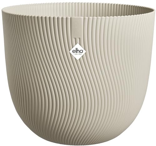 elho Sereh Round 60 - Large Plant Pot for Indoor & Outdoor - 100% Recycled Plastic - Ø 59 x H 50.6 cm - Beige/Mushroom Beige