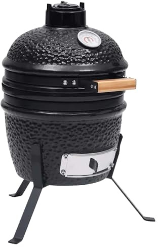 INLIFE Barbecue à fumoir Kamado 2-en-1 Céramique 56 cm Noir