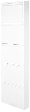TORRES Zapatero METALICO 5 Puertas, Blanco, 50X13.5X169CM