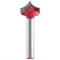 Akozon Fresa de Ranuras en V CNC, 3D Cortador de Bisel para Carpintería Color Rojo de caña 3D Grabado fresadora de Madera Herramienta(15MM)