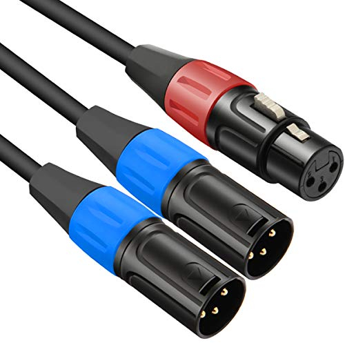 JOMLEY XLR Splitter Cable, 1 XLR Female to 2 Male Y Splitter Cable, Balanced Microphone Audio Cable Adapter - 1.5 meter