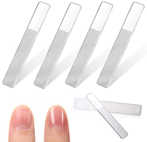 4Pcs Lime a Ongle Professionnelle Verre Pour Des Ongles Naturels Polis Et Brillants,Outils de manucure
