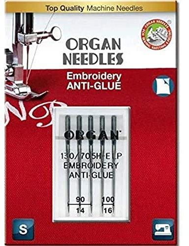 Organ Needles 5117000BL Maschinennadeln, Silber, 90/100 Größe, 5 Count
