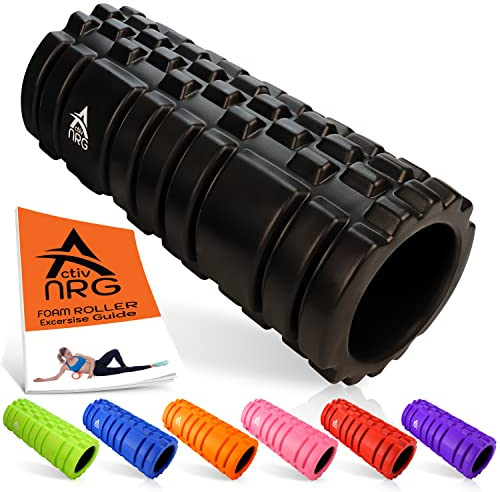 ActivNRG Fitness Foam Roller for Deep Tissue Muscle Massage Trigger Point Muscles Therapy (Black)