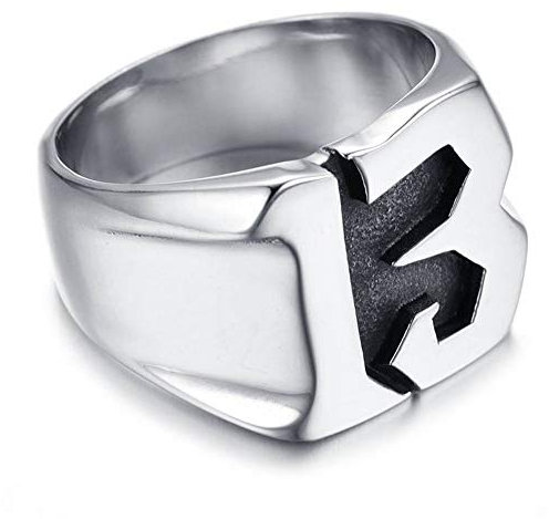 BlackAmazement 316L Edelstahl Ring Zahl 13 Dreizehn Silber Damen Herren (57 (18.1))