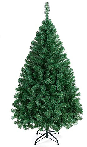 Yaheetech 5ft Artificial Christmas Tree Spruce Xmas Tree with 399 Tips and Foldable Metal Stand for Home/Office Holiday Decoration Indoor & Outdoor