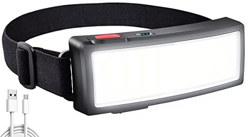 LETOUR LED Head Torch, Rechargeable COB Head Torch Super Bright Headlamps 1000Lumen Lightweight Waterproof Headlight 3 Modes Work Light, 1200mAh Adjustable LED Headlamp for Camping, Hiking, Fishing
