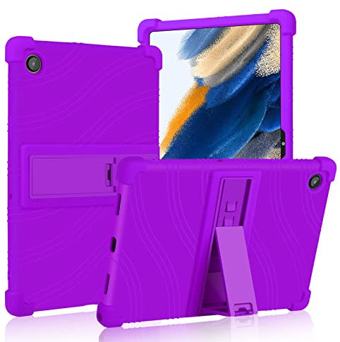 ATOOZ Kids Case for Samsung Galaxy Tab A8 10.5 Inch 2021 (SM-X200/X205/X207),Soft Silicone Case for Samsung Galaxy A8 Tablet with Stand (Purple)