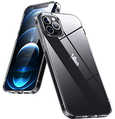 DOSMUNG Klar Hülle für iPhone 12 | 12 Pro (6,1), Flexible Minimalistische Silikonhülle Weiche Case Stoßfeste Kratzfestigkeit Handyhülle für iPhone 12 | 12 Pro, Durchsichtig