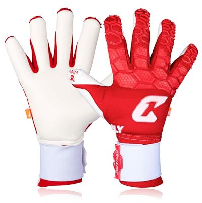 CATCH & KEEP Torwarthandschuhe Herren Fly Red Soul Gr. 6 I Professionelle Torwarthandschuhe, Daumenunterstützung & dickerer Handgelenksbandage