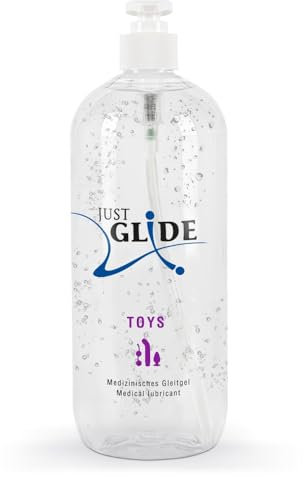 Just Glide Toys - gefühlsintensives Gleitgel für Frauen und Männer, für langanhaltendes Vergnügen mit Sexspielzeug, wasserbasierend, vegan, 1l