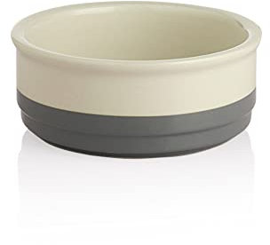 Sweejar Ceramic Dog Bowls, Dog Food Dish for Small Dogs and Cat, Heavy Duty Porcelain Pet Bowl for Canned Food and Water 17 Fl Oz （Gray）