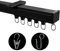 MaKefeile Deckenmontage, Vorhänge, Raumteiler, Privatsphäre, Trennwand, Vorhangschienen, Stangen, strapazierfähig, Wohnmobil, Dusche, Outdoor, Schiene, Clip, Haken, Set, schwarz, 9–2,7 m