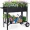 Highpro Hochbeet mit Beinen, Mobile Pflanzkasten Erhöht auf Rädern Tragbarer Pflanzwagen Outdoor Indoor für Gemüse Kräuter Topfpflanzen Blumen