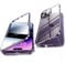 Clear Case for iPhone 14 Pro Max Magnetic Cover,360 Degrees Full Body Protection Case[with Camera len's Protector]Metal Bumper Front and Back Transparent Tempered Glass One-piece Flip Case,Purple