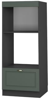 Vicco Mikrowellenschrank Fame-Line, Grün-Gold Landhaus/Anthrazit, 60 cm offen