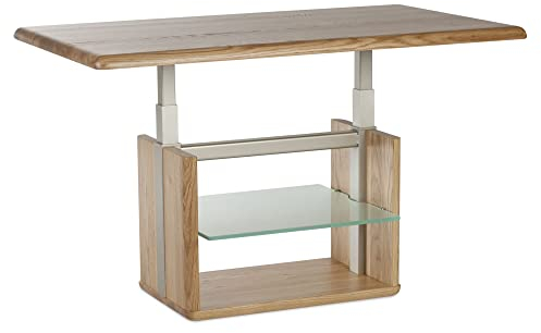 58 aufm Kessel Funktionstisch Cal höhenverstellbar 110 x 65 x 50-69 Couchtisch Massivholz Wildeiche 16009